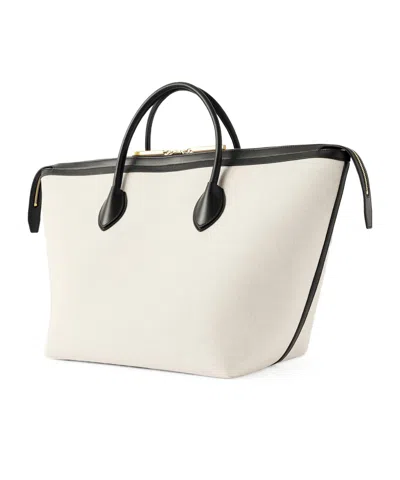 Khaite Canvas Tote Bag In White