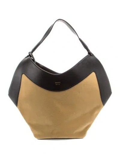 Pre-owned Khaite Canvas Tote In Black/neutrals