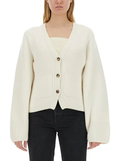 Khaite Cardigan "scarlet" In White