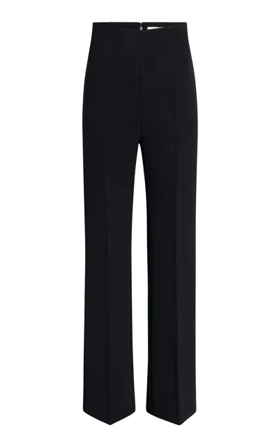 Khaite Carmo Double-faced Crepe Pants In Black