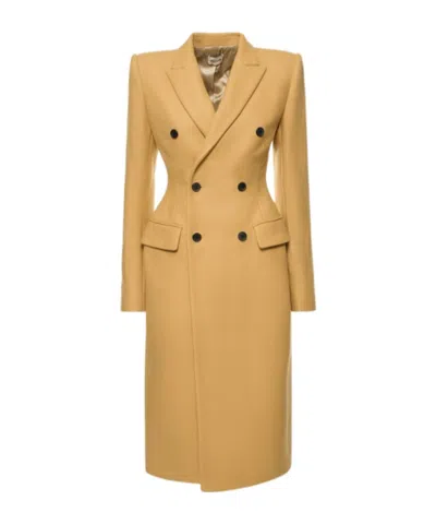Khaite Carmona Wool Blend Long Coat In Yellow