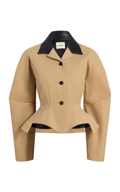 Khaite Carter Organic Cotton Canas Jacket In Brown