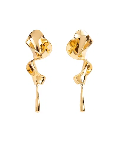 Khaite Carved Earrings In Gold