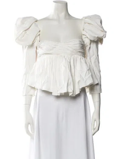 Pre-owned Khaite Cashgora Square Neckline Crop Top In Neutral