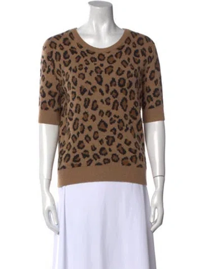 Pre-owned Khaite Cashmere Animal Print Sweater In Brown
