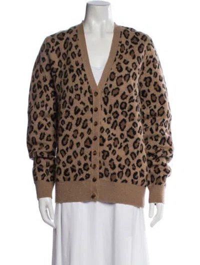 Pre-owned Khaite Cashmere Animal Print Sweater In Brown