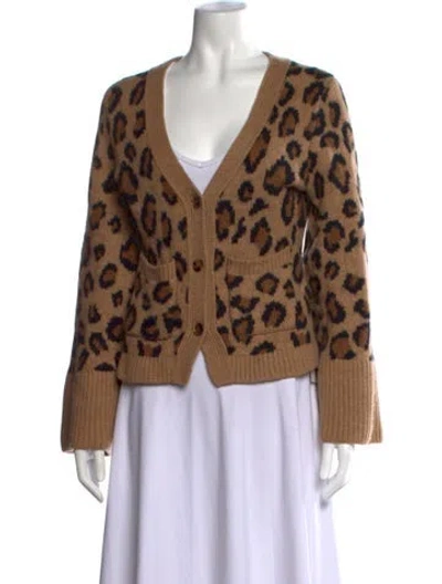 Pre-owned Khaite Cashmere Animal Print Sweater In Brown/neutrals