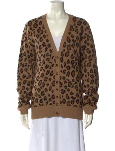 Pre-owned Khaite Cashmere Animal Print Sweater In Neutral