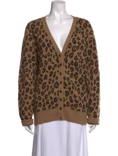Pre-owned Khaite Cashmere Animal Print Sweater In Neutrals