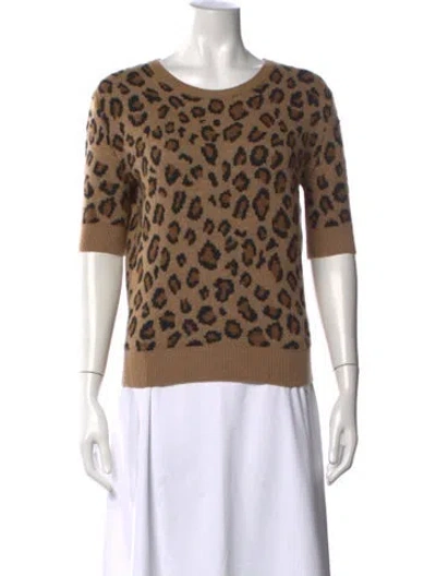 Pre-owned Khaite Cashmere Animal Print Top In Neutrals