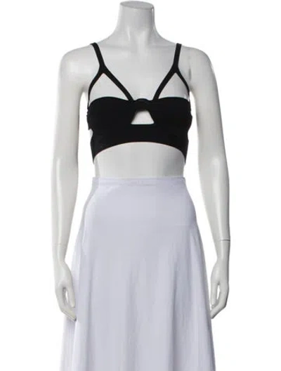 Pre-owned Khaite Cashmere Asymmetrical Sports Bra In Black