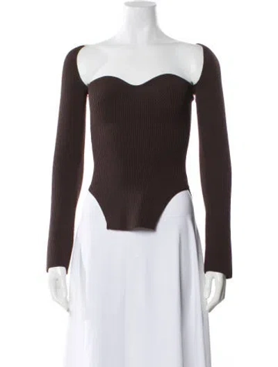 Pre-owned Khaite Cashmere Bateau Neckline Sweater In Brown