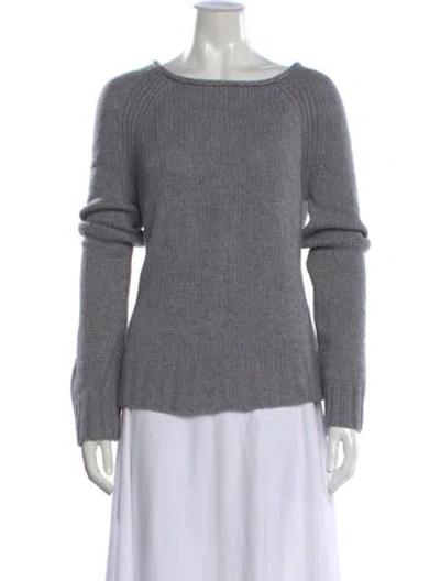 Pre-owned Khaite Cashmere Bateau Neckline Sweater In Gray