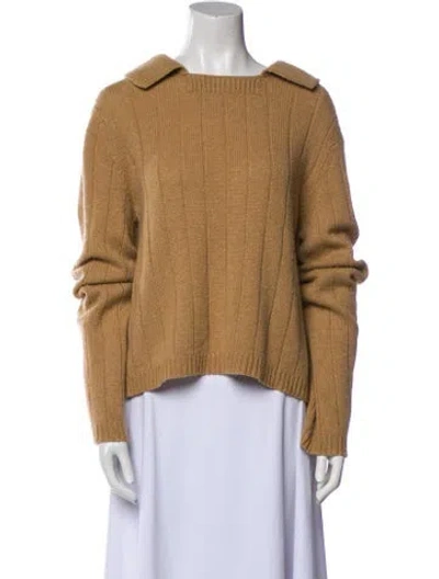 Pre-owned Khaite Cashmere Bateau Neckline Sweater In Neutral