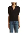 Khaite Jo Shrunken Stretch Cashmere Top In Black