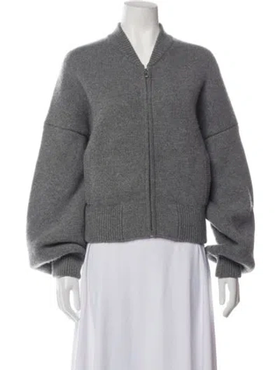 Pre-owned Khaite Cashmere Bomber Jacket In Grey