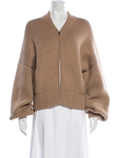 Pre-owned Khaite Cashmere Bomber Jacket In Neutral