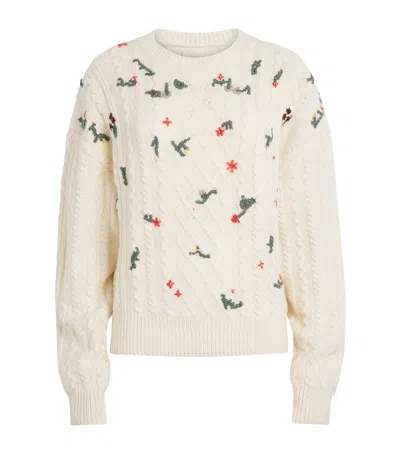 Khaite Cashmere Cable-knit Elias Sweater In White
