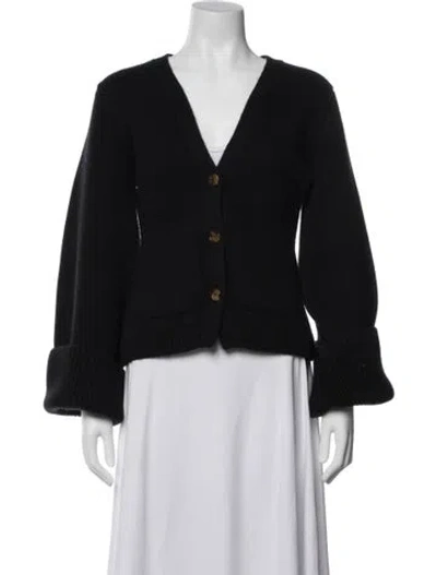 Pre-owned Khaite Cashmere Cardigan In Black