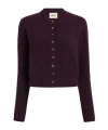 Khaite Plum Cashmere Knit Everheart Cardigan In Brown