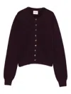 Khaite Plum Cashmere Knit Everheart Cardigan In Purple