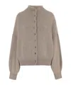 Khaite Cashmere Cardigan With High Collar In Brown