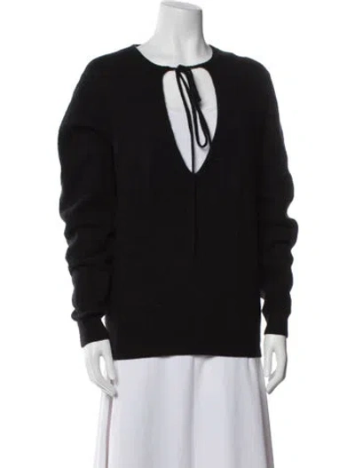 Pre-owned Khaite Cashmere Crew Neck Sweater In Black