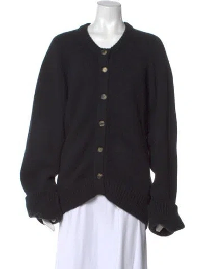 Pre-owned Khaite Cashmere Crew Neck Sweater In Black