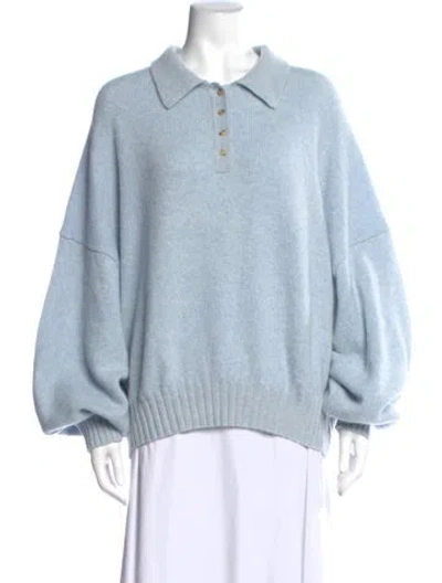 Pre-owned Khaite Cashmere Crew Neck Sweater In Blue