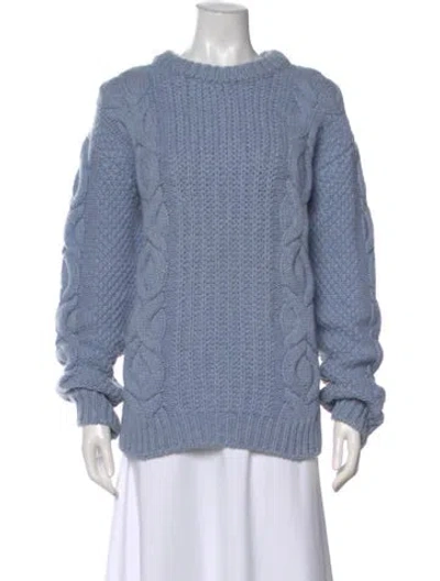 Pre-owned Khaite Cashmere Crew Neck Sweater In Blue