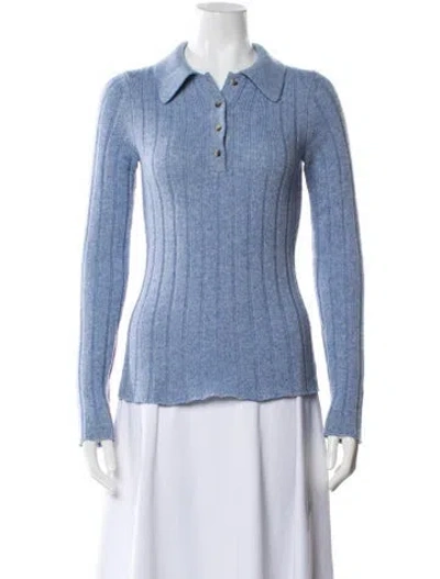 Pre-owned Khaite Cashmere Crew Neck Sweater In Blue
