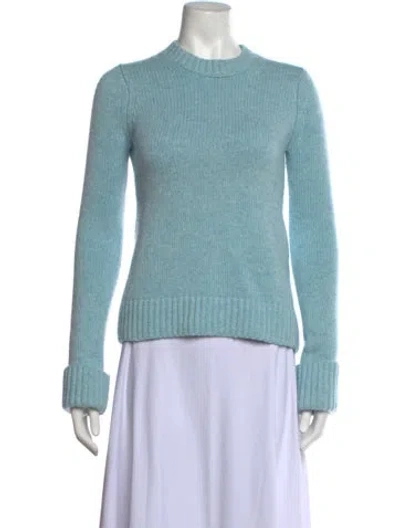 Pre-owned Khaite Cashmere Crew Neck Sweater In Blue