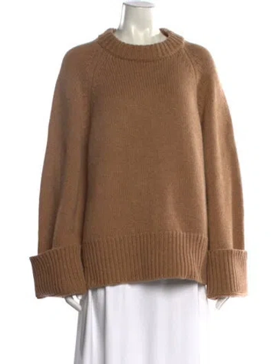 Pre-owned Khaite Cashmere Crew Neck Sweater In Brown