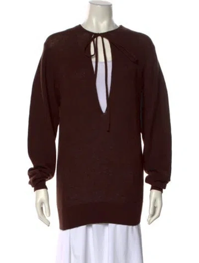 Pre-owned Khaite Cashmere Crew Neck Sweater In Brown