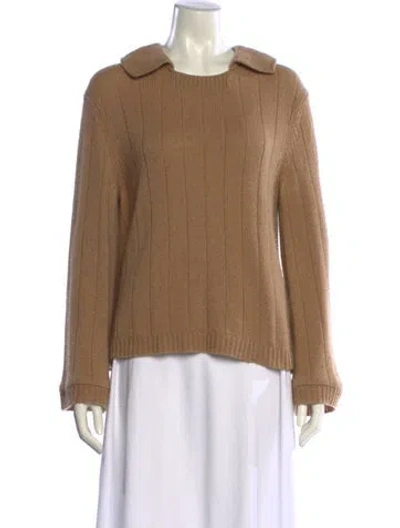 Pre-owned Khaite Cashmere Crew Neck Sweater In Brown