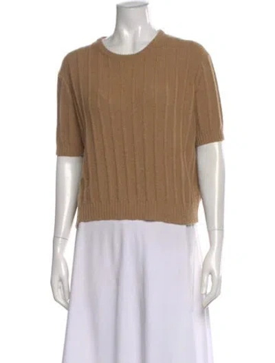 Pre-owned Khaite Cashmere Crew Neck Sweater In Brown