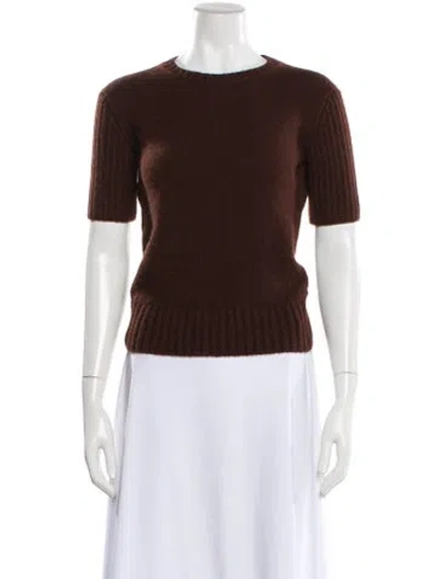 Pre-owned Khaite Cashmere Crew Neck Sweater In Brown