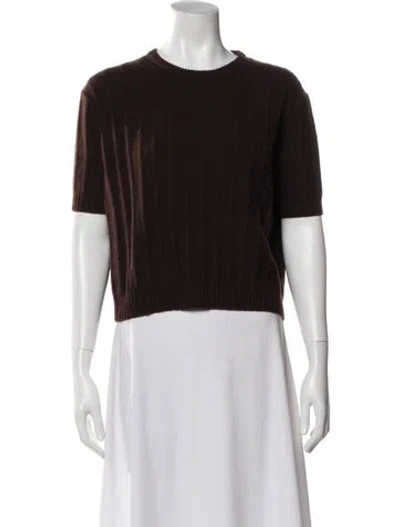 Pre-owned Khaite Cashmere Crew Neck Sweater In Brown