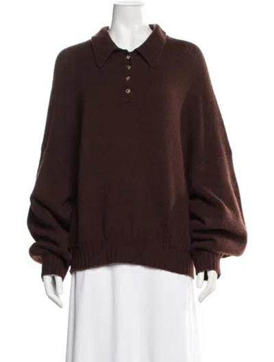 Pre-owned Khaite Cashmere Crew Neck Sweater In Brown