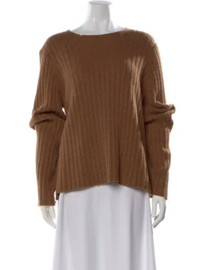 Pre-owned Khaite Cashmere Crew Neck Sweater In Brown