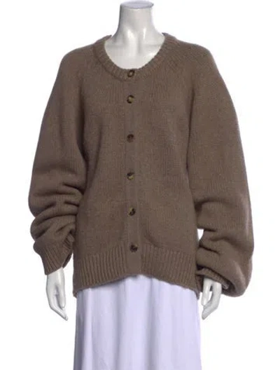 Pre-owned Khaite Cashmere Crew Neck Sweater In Brown