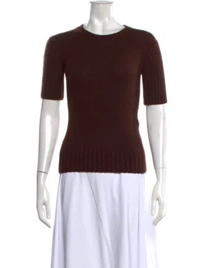 Pre-owned Khaite Cashmere Crew Neck Sweater In Brown