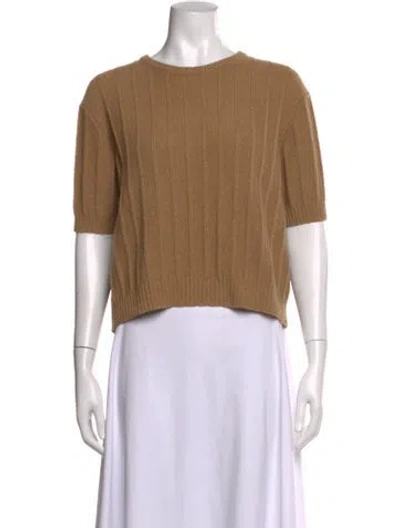 Pre-owned Khaite Cashmere Crew Neck Sweater In Brown