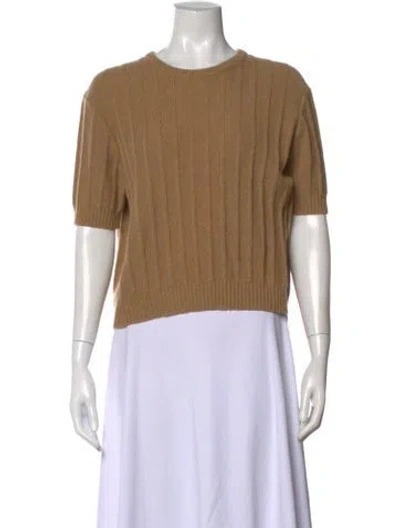 Pre-owned Khaite Cashmere Crew Neck Sweater In Brown