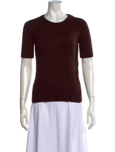 Pre-owned Khaite Cashmere Crew Neck Sweater In Brown