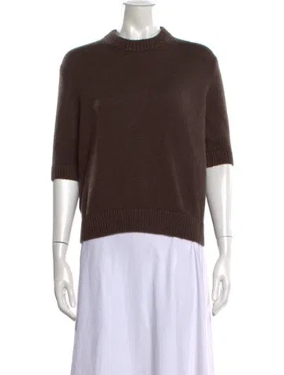 Pre-owned Khaite Cashmere Crew Neck Sweater In Brown