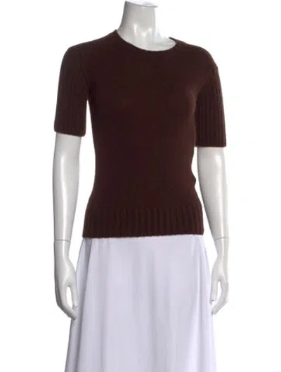 Pre-owned Khaite Cashmere Crew Neck Sweater In Brown