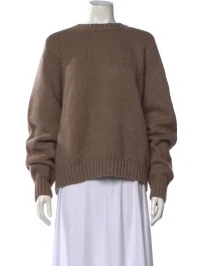 Pre-owned Khaite Cashmere Crew Neck Sweater In Brown