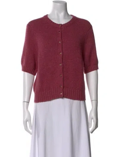 Pre-owned Khaite Cashmere Crew Neck Sweater In Burgundy