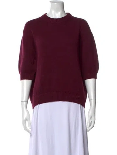 Pre-owned Khaite Cashmere Crew Neck Sweater In Burgundy
